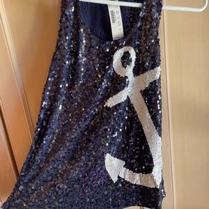 J. Crew Sequinned Anchor top, XS, NWT